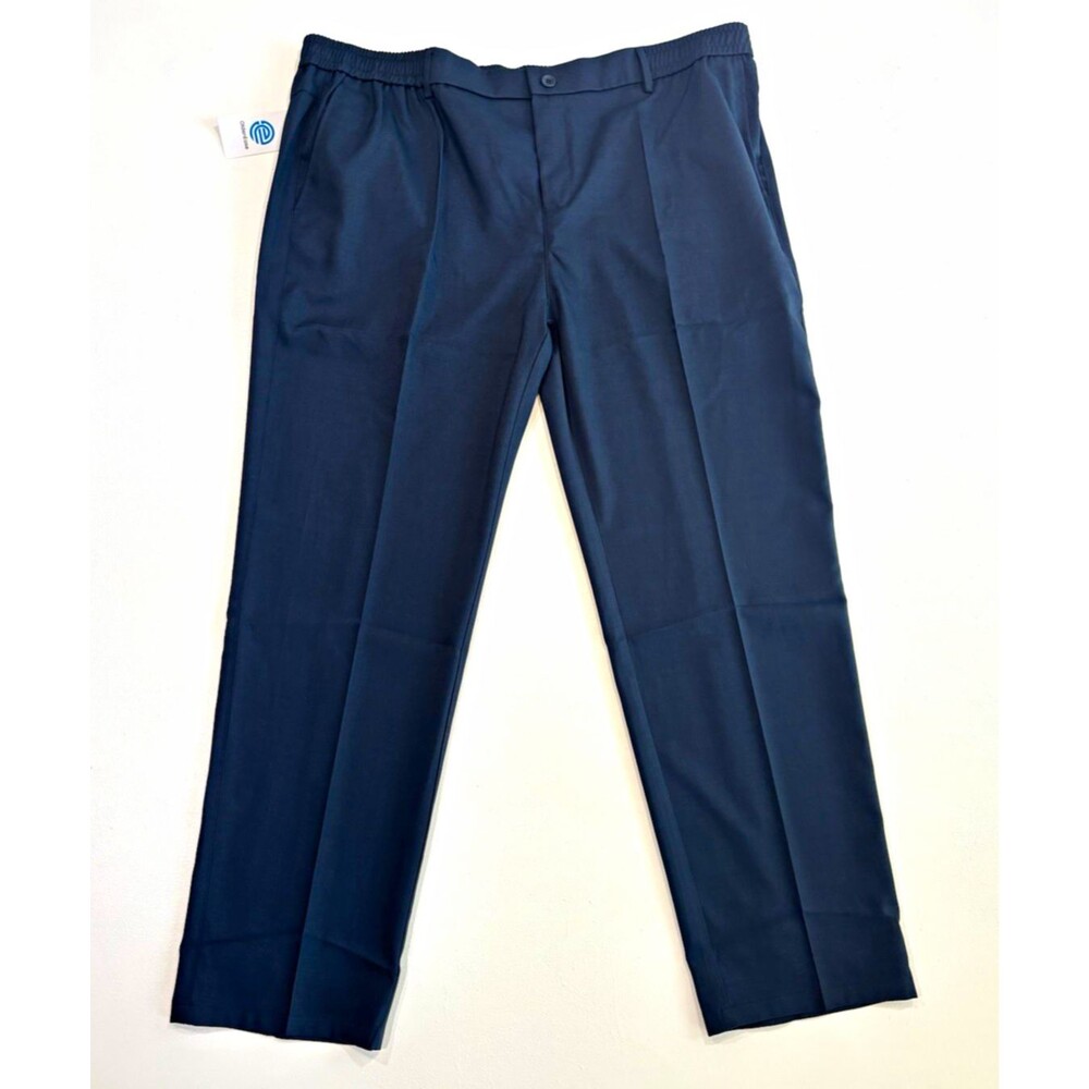 Men's 3XL33 Navy Dress Pants Elastic/Button/Zipper Waist NWT OldenEase